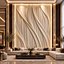 Modern Abstract Linear Waves Relief Wall Panel STL CNC 113