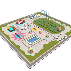 3D amusement park equipment pack model