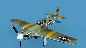 3D North American A-36A Apache V09 USAAF model