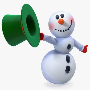 Greeting Cartoon Snowman