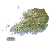 Korea ROK Terrain Map