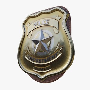 3D model police badge photorealistic pbr