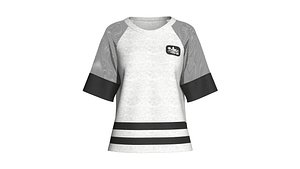 3D GIrls  Raglan Top With Mash Sleeve model