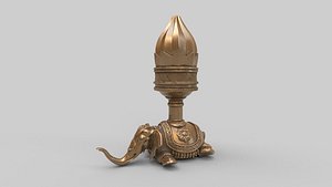 3D elephant oil lamp model
