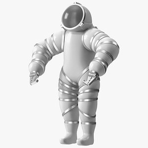 3D Atmospheric Diving Suit White Rigged for Cinema 4D