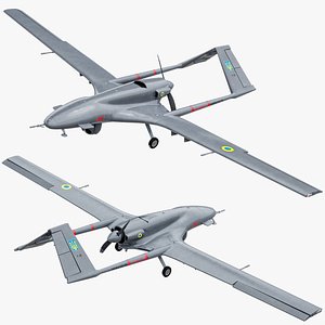 Rigged Bayraktar TB2 UCAV Drone Ukrainian Version PBR