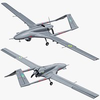Rigged Bayraktar TB2 UCAV Drone Ukrainian Version PBR