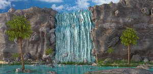 3D waterfall water fall
