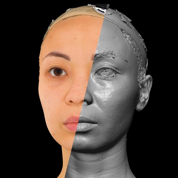 3D Asian Female 30s head scan 031 model