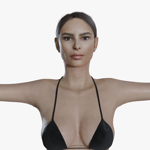 Emily Ratajkowski rigged 3D model