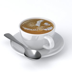3D Cappuccino Cup v20 model
