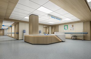 3D Hospital Hallway 02 model