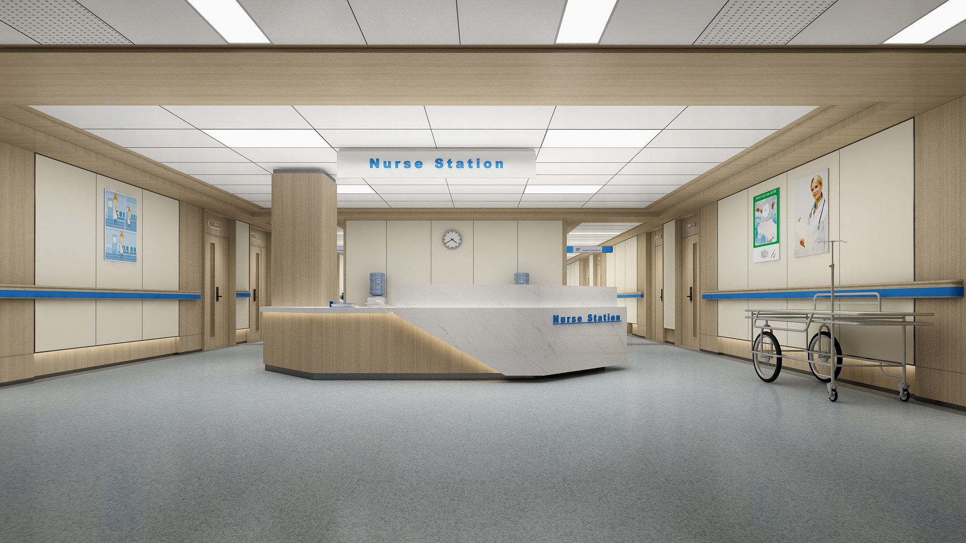 3D Hospital Hallway 02 Model - TurboSquid 2095223