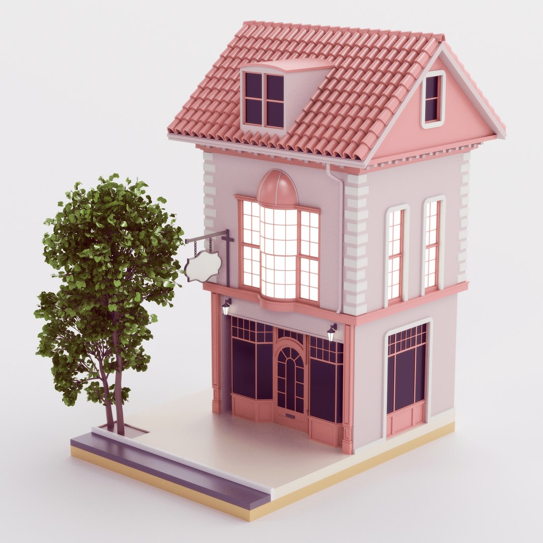 Cartoon Building 08 3D Model - TurboSquid 1801394