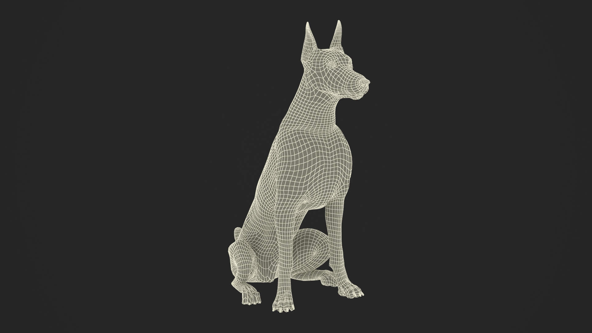 3D Model Brown Doberman Pinscher Sits Fur - TurboSquid 2332240