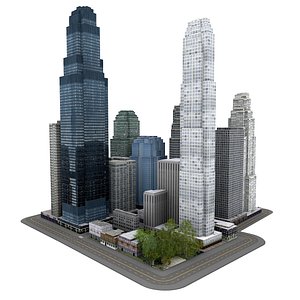 City Scene A-21082022-2 Low Poly 3D model
