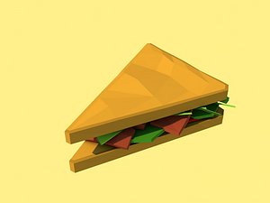 Cartoon Low Poly Sandwich