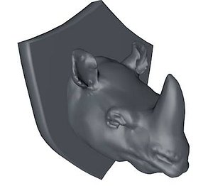 Low Poly Mounted Rhino Head