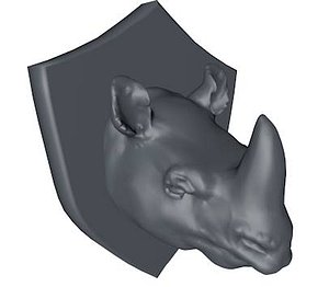 Low Poly Mounted Rhino Head