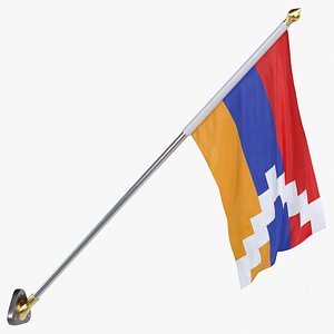 Artsakh Cloth Flag Wall Mount Animated Loop 3D