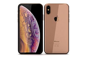 3D apple iphone xs gold model
