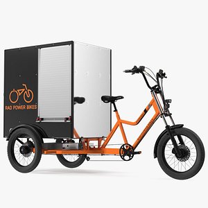 3D Rad Power Bike RadBurro with Cargo Box Rigged