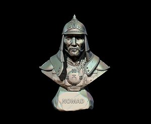 3D Bust of Genghis Khan model