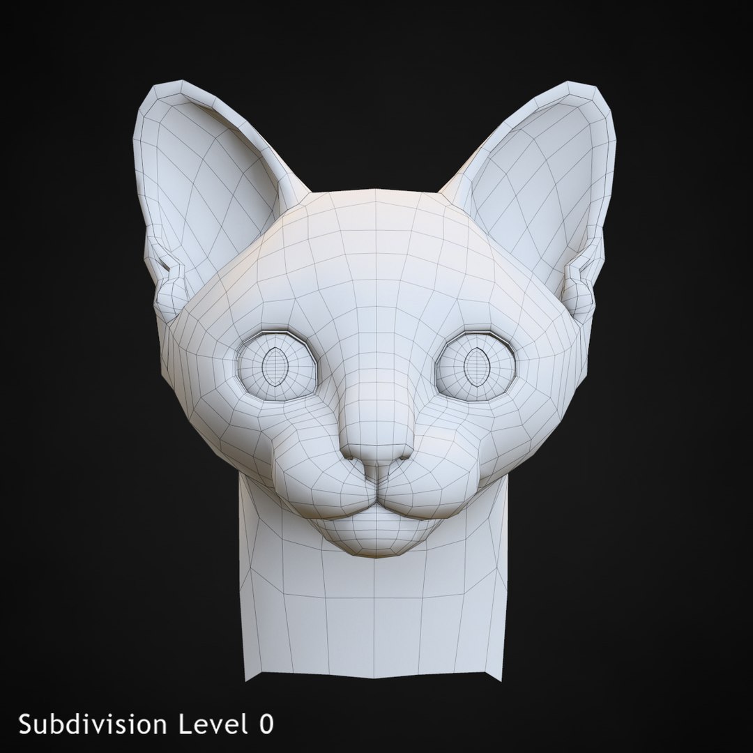 3d obj kitten head