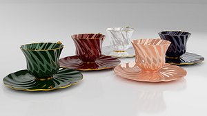 Coffee and tea Cups Collection 3D model