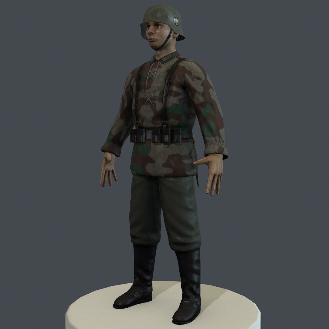 German Ww2 Soldier 3d Max