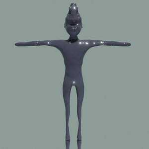 3D Polished figurine of a deity or golem model