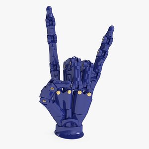 3D Robotic Arm Blue Rigged