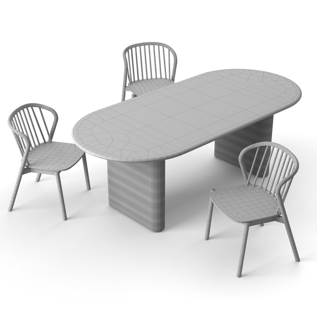 MADE table and chairs 3D TurboSquid 1798927