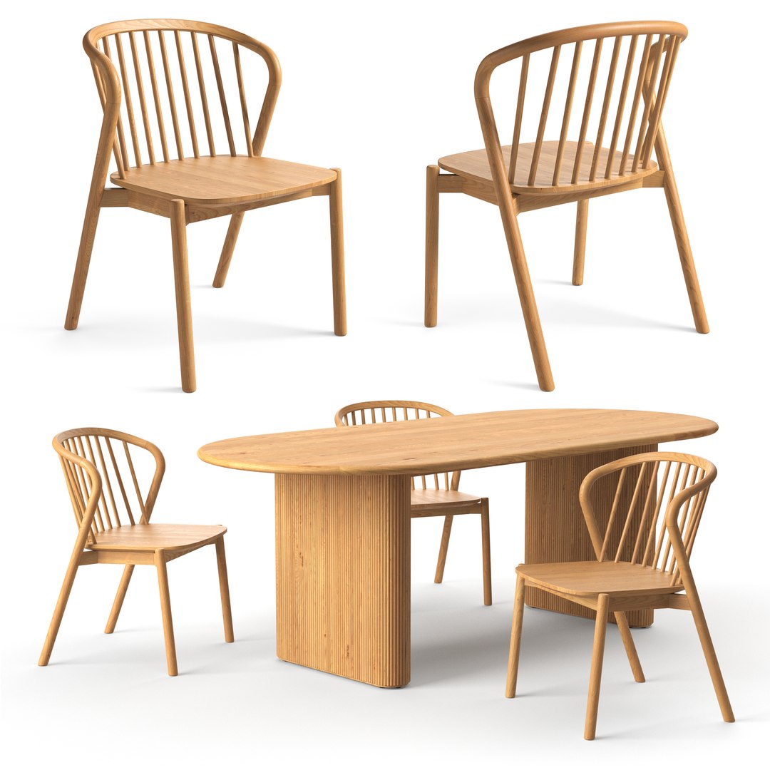 MADE table and chairs 3D TurboSquid 1798927