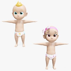 3D baby characters model