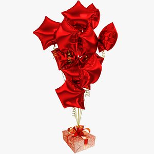 3D Gift with Balloons Collection V1