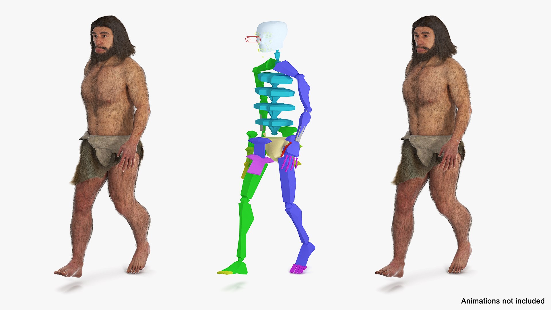Prehistoric Humans And Mammoth Fur Rigged Collection 3D - TurboSquid ...