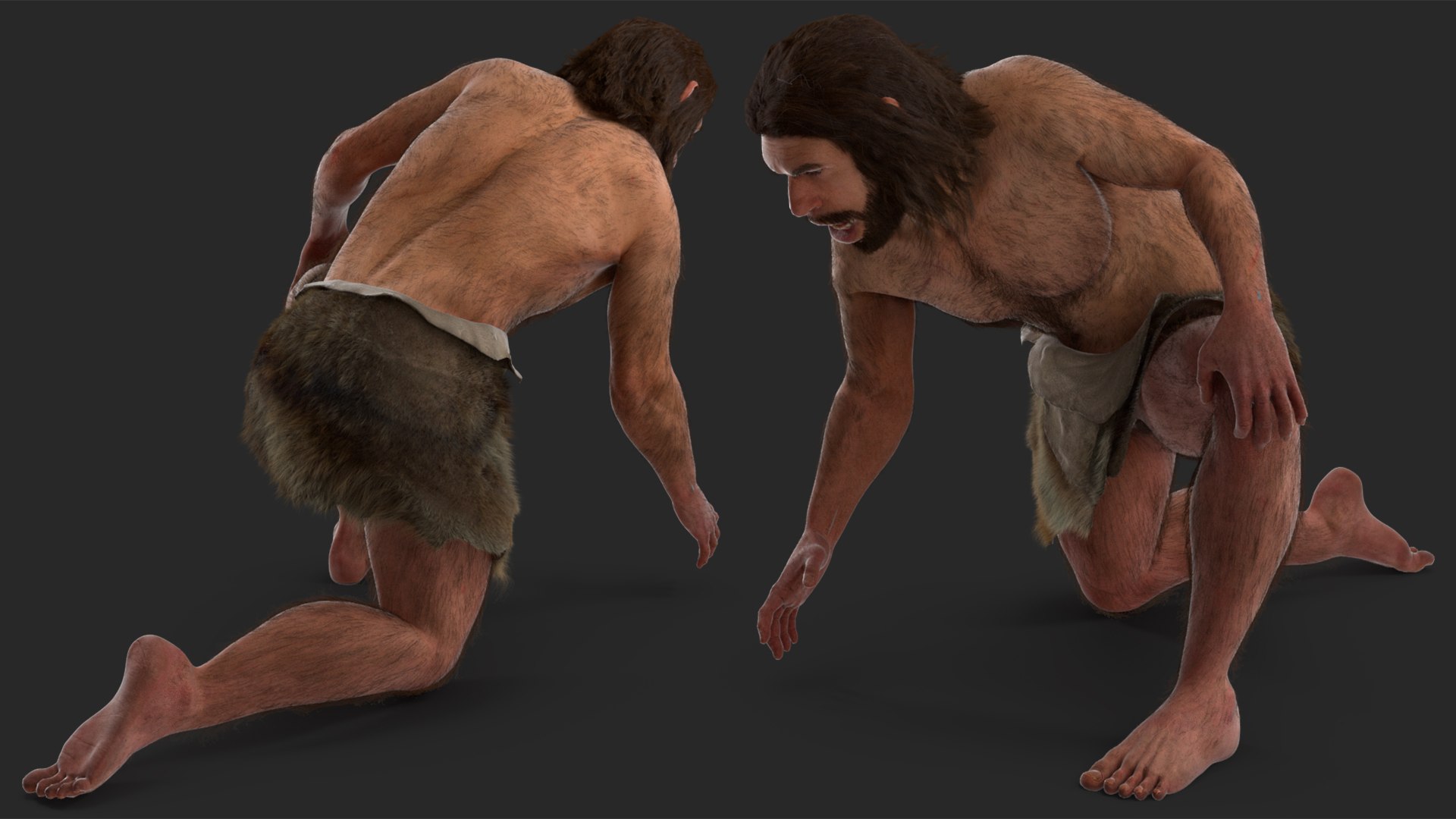 Prehistoric Humans And Mammoth Fur Rigged Collection 3D - TurboSquid ...