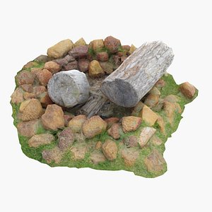 Log and Rocks 3D model