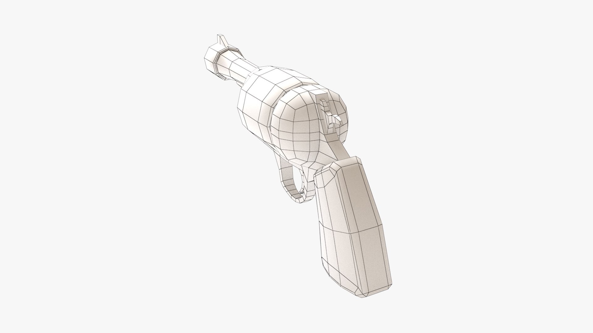 Pistol Revolver Stylized 3D Model - TurboSquid 1586696