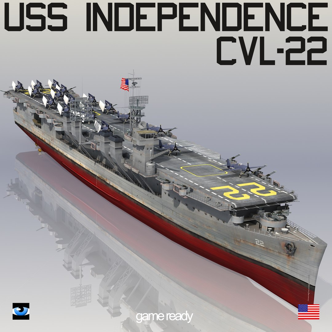 3D USS Independence CVL-22 Aircraft Carrier - 2080015