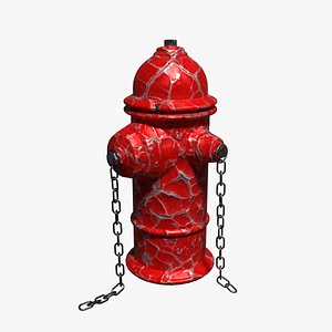 Fire Hydrant - PBR Materials - Rigged Chain - Game Ready - Photo Realistic model