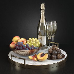 3d model of champagne fruits