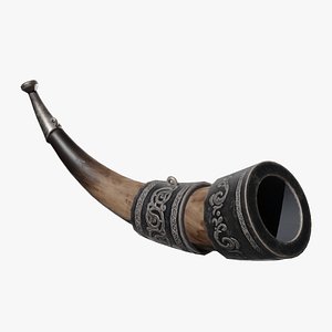 Stylized Viking Horn Arabian style low poly PBR Game Ready Low-poly 3D model