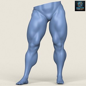 Muscular Man Leg Pose 07 3D