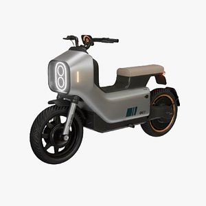 3D scifi mini ev bike model