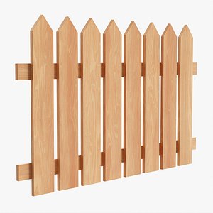 3D Wooden fence 01