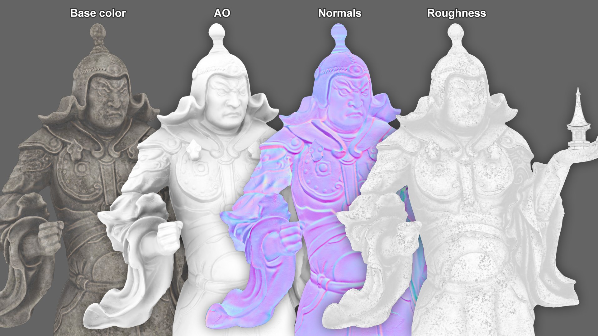 Asian Sculptures 3D model https://p.turbosquid.com/ts-thumb/SV/Yxf53d/O4/vaishravana_statue_uv2/jpg/1755283523/1920x1080/fit_q87/b68ff6f1bf4f5dce2cf8a06db2e2210312dffec3/vaishravana_statue_uv2.jpg