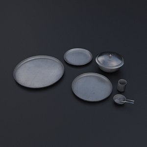 Steel Dining Set 3D model