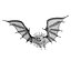 Black coronavirus with bat wings